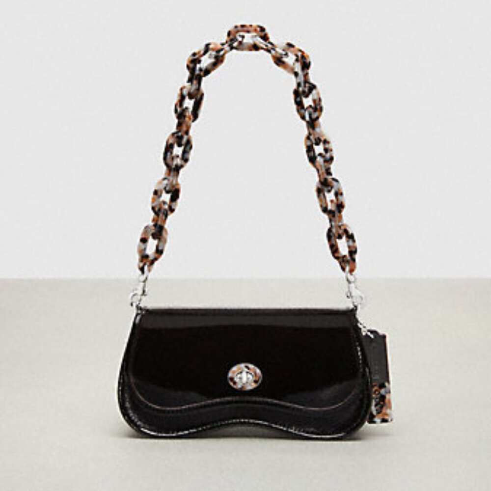 Wavy Dinky Bag With Crossbody Strap In Crinkled Patent Coachtopia Leather